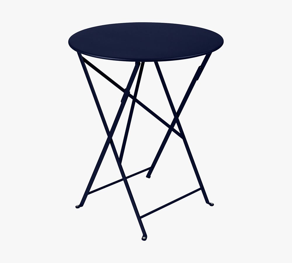 Deep Blue - Fermob Metal Round Outdoor Bistro Table (24" - 38")