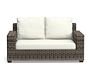 Torrey Cushion Cover Square Arm Outdoor Loveseat, High Performance Canvas; White