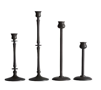 Booker Taper Candle Holders, Taper, Set of 4 - Bronze