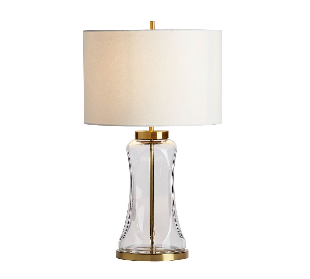 Open Box: Berkeley USB Table Lamp, 25" -  Antique Brass/Clear Glass
