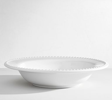 Emma Beaded Stoneware Soup Bowls, Set of 4 - True White