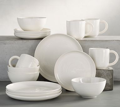 Joshua 16-Piece Dinnerware Set, Ivory White