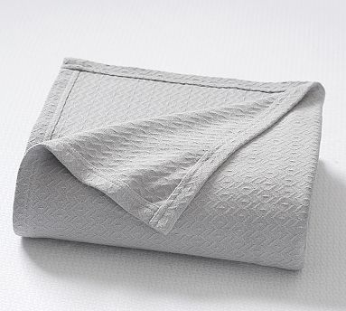 Diamond Organic Cotton Blanket, Smoke, Full/Queen
