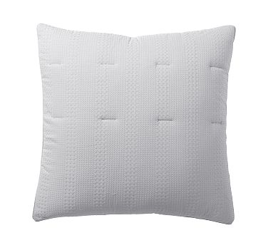 Honeycomb Cotton Comforter Sham, Gray Mist, Euro