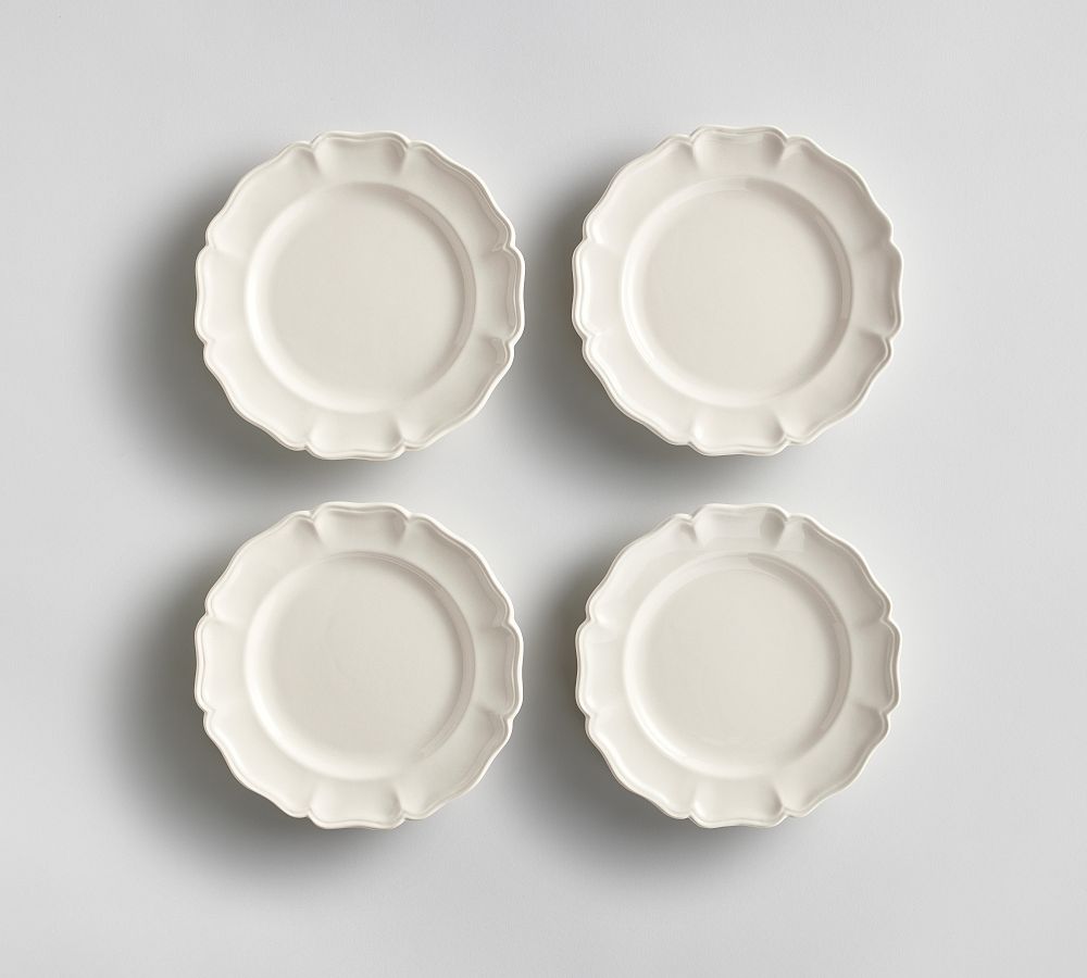 heirloom scalloped bread plates | set of 4