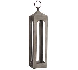 Open Box: Caleb Handcrafted Metal Outdoor Lantern, 36" H Large - Gray