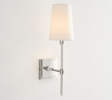Pearson Shade Sconce, Satin Nickel