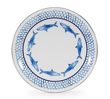 Pescado Enamel Dinner Plate, Set of 4