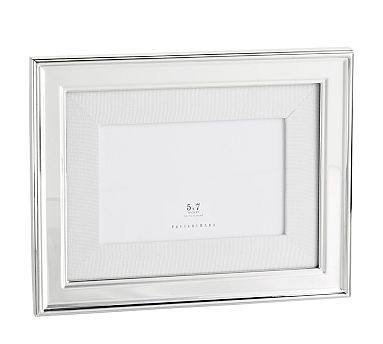 Personalized Silver Grosgrain, 5x7 - White