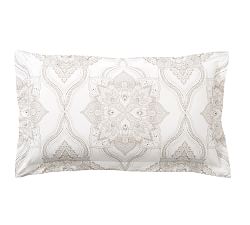 Open Box: Sonya Medallion Percale Sham, King Set of 2 - Neutral
