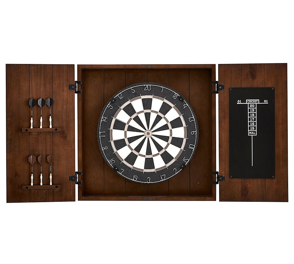 Dartboard Wood Cabinet Game Set