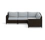 Torrey Square Arm Sectional Set 5pc - 1 Corner, 2 Armless Chair, 1 LA, 1 RA, High Performance Heathered Canvas; Dove