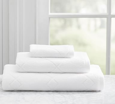 Easy Care Organic Sculpted Towel, White, Hand