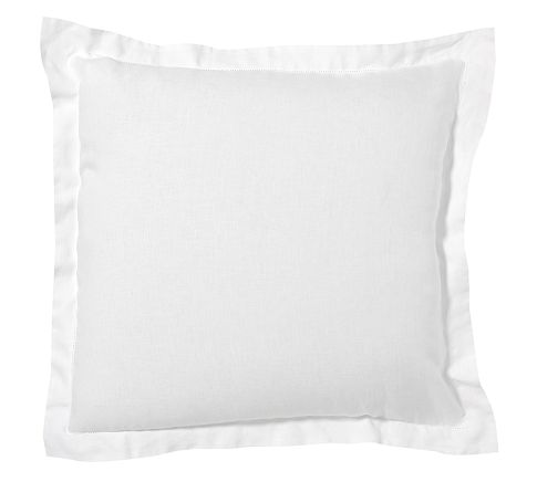 Belgian Flax Linen Sham, White, Euro, Set of 2