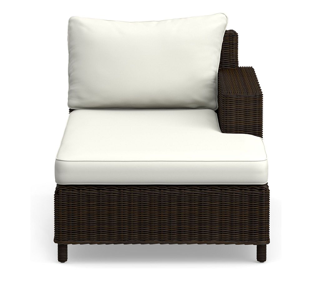 Torrey Sectional Cushion Cover Square Arm RA Single Chaise, High Performance Canvas; White