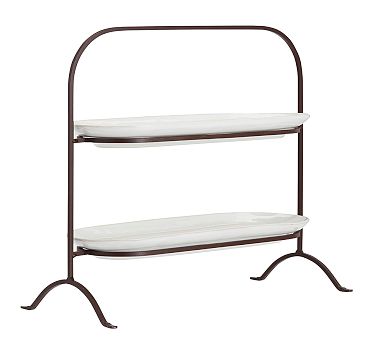 Cambria Stoneware Tiered Stand, Stone