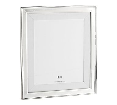 Personalized Silver Grosgrain, 8x10 - White
