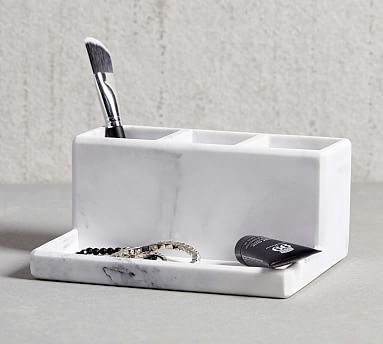 Schmidt Resin Marble 3 Part Bathroom Organizer, White