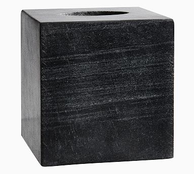 Marble Tissue Box, Black