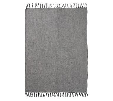 Alysia Woven Fringe Throw, Gray, 50&quot; x 60&quot;