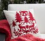 Winter Forest Embroidered Outdoor Pillow