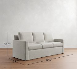 Cameron Modern Square Arm Slipcovered Side Sleeper Sofa (91&quot;)