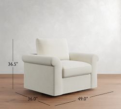 Westwood Roll Arm Slipcovered Swivel Chair
