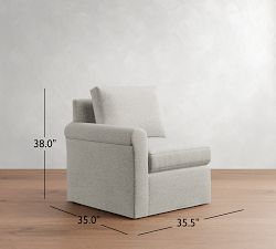 Build Your Own Cameron Modern Roll Arm Slipcovered Sectional