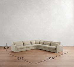 Westwood Square Arm Deep Seat 5-Piece Curved Wedge Sectional (156&quot;)
