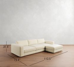 Carmel Square Arm Lounge Modular Chaise Sectional (113&quot;&ndash;144&quot;)
