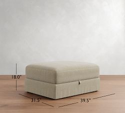 Big Sur Square Arm Slipcovered Sectional Storage Ottoman