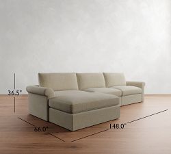 Westwood Roll Arm Modular Chaise Sectional (146")