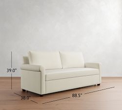 Cameron Modern Roll Arm Trundle Sleeper Sofa  (89")