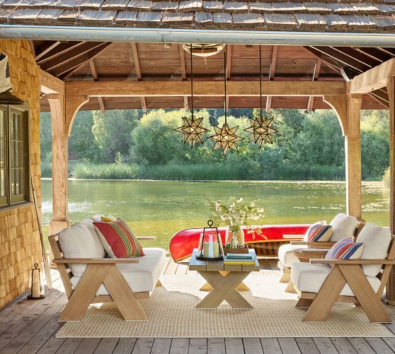 Wood Outdoor Chairs & Ottomans | Pottery Barn