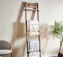 Estelle Decorative Wooden Ladder with Hooks