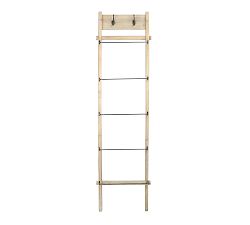 Estelle Decorative Wooden Ladder with Hooks