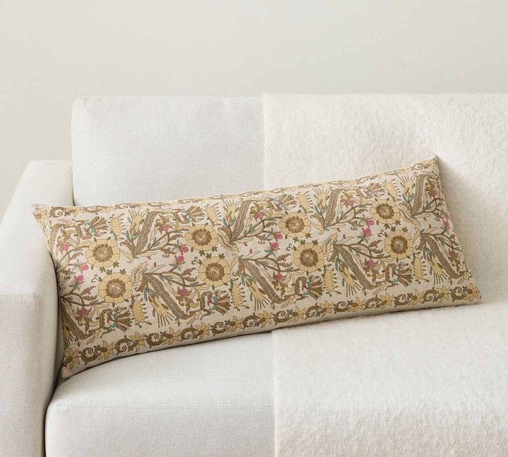Venice Embroidered Filled Lumbar Pillow