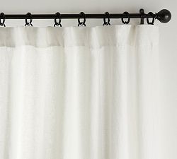 Open Box: Belgian Flax Linen Curtain, 100"W x 120"L - Classic Ivory