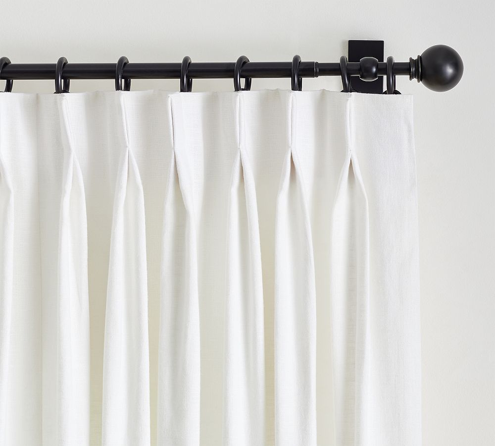 Open Box: Emery Linen Pinch Pleat Curtain, 50&quot;W x 108&quot;L - White