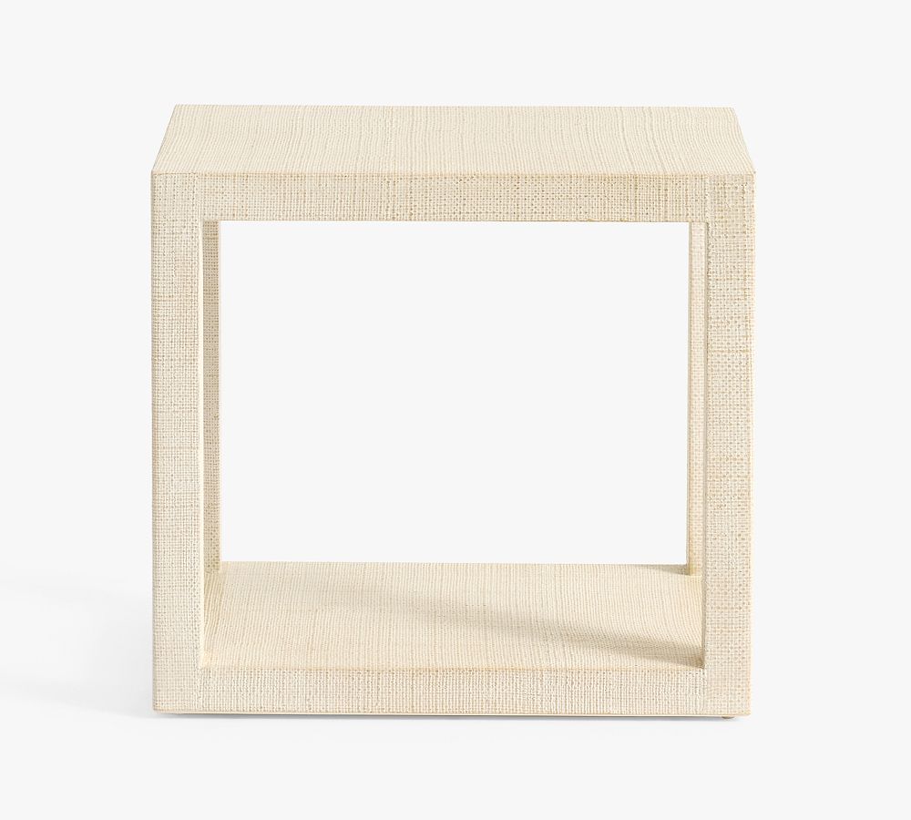 Open Box: Cape Woven Side Table - White Wash