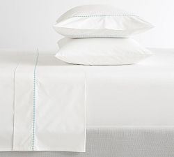 Open Box: Pearl Organic Percale Sheet Set, Full - Sea Glass