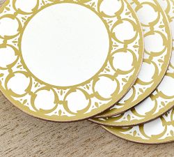 Gold Tile Cork Coasters - Set of 4