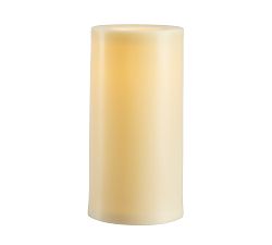 Open Box: Standard Flameless Outdoor Pillar Candle, 6&quot; x 12&quot; - Ivory