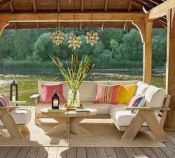 Modern Farmhouse 2-Piece Loveseat Outdoor Sectional Set (100&quot;)