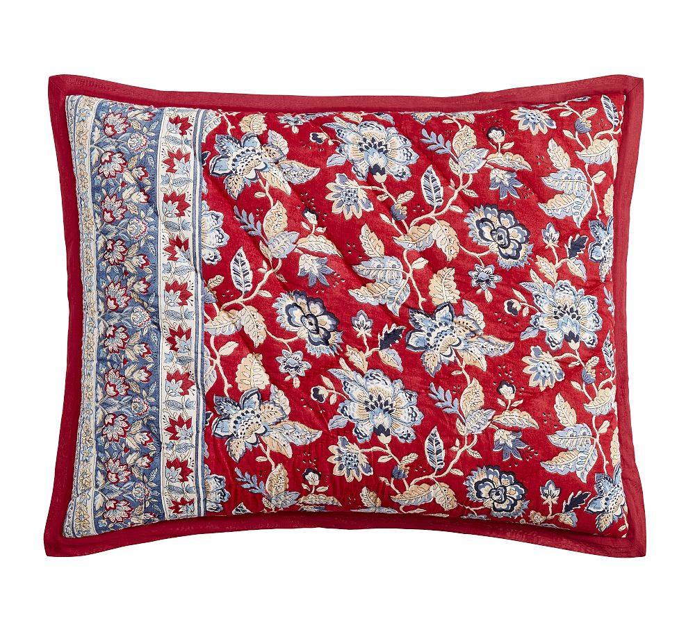 Open Box: Scarlett Handcrafted Reversible Quilted Sham, Standard - Red