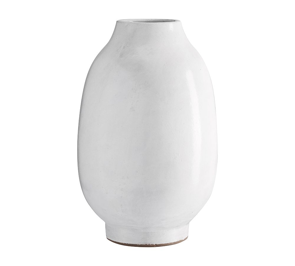 Open Box: Quin Ceramic Vase, Tall - White