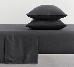 Open Box: Classic Belgian Flax Linen Sheet Set, Queen - Ebony