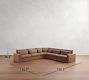 Westwood Square Arm Deep Seat Leather 5-Piece Curved Wedge Sectional (151&quot;)