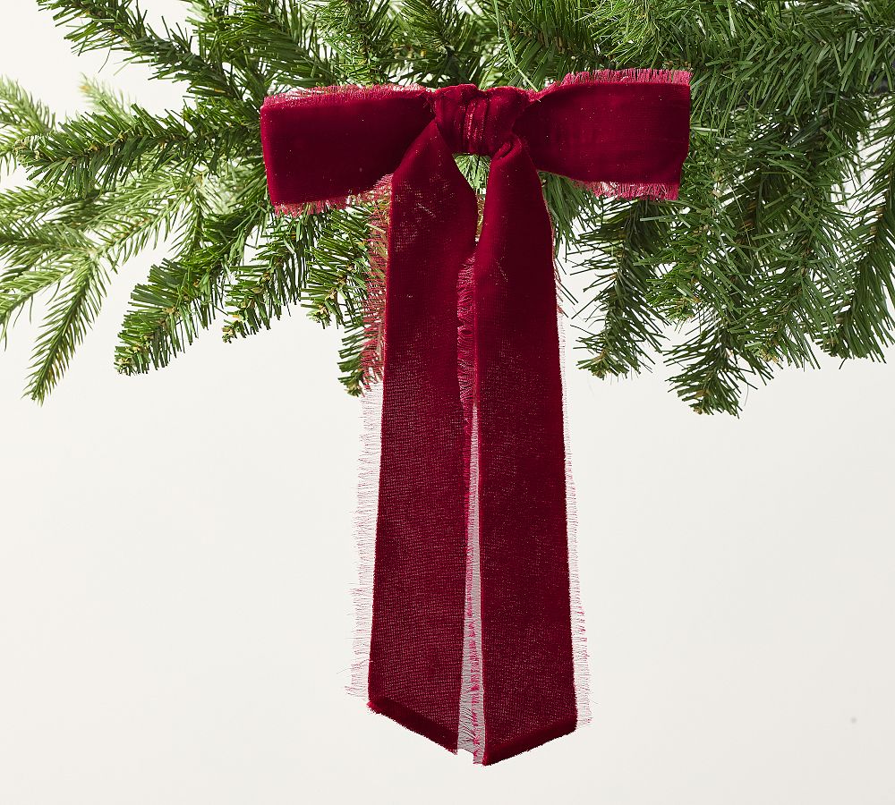 Red Frayed Bow