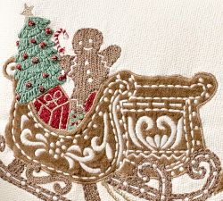 Gingerbread Sleighride Lumbar Pillow Cover